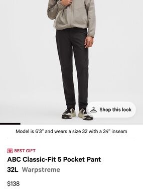 lululemon athletica Men's ABC Classic-Fit Pants — Black